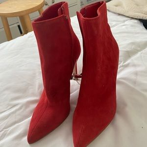 Leith Red Suede Booties
